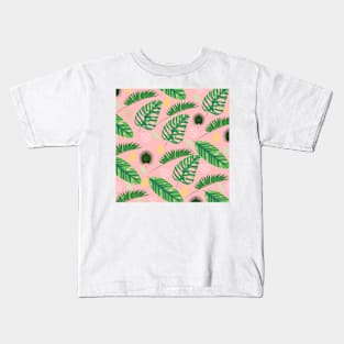 Palm Escapade_Pink Kids T-Shirt